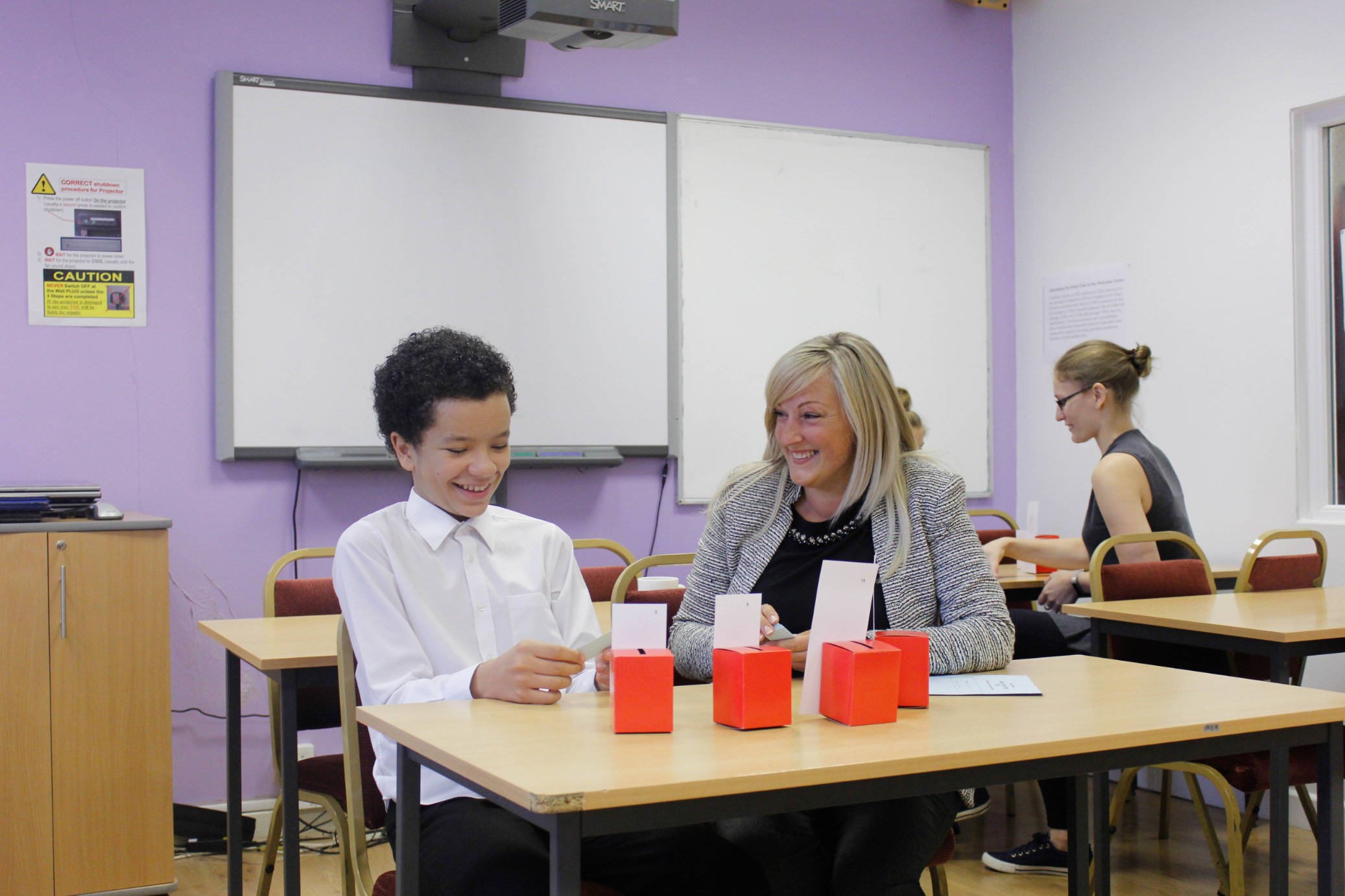 Child psychologists working with pupils.