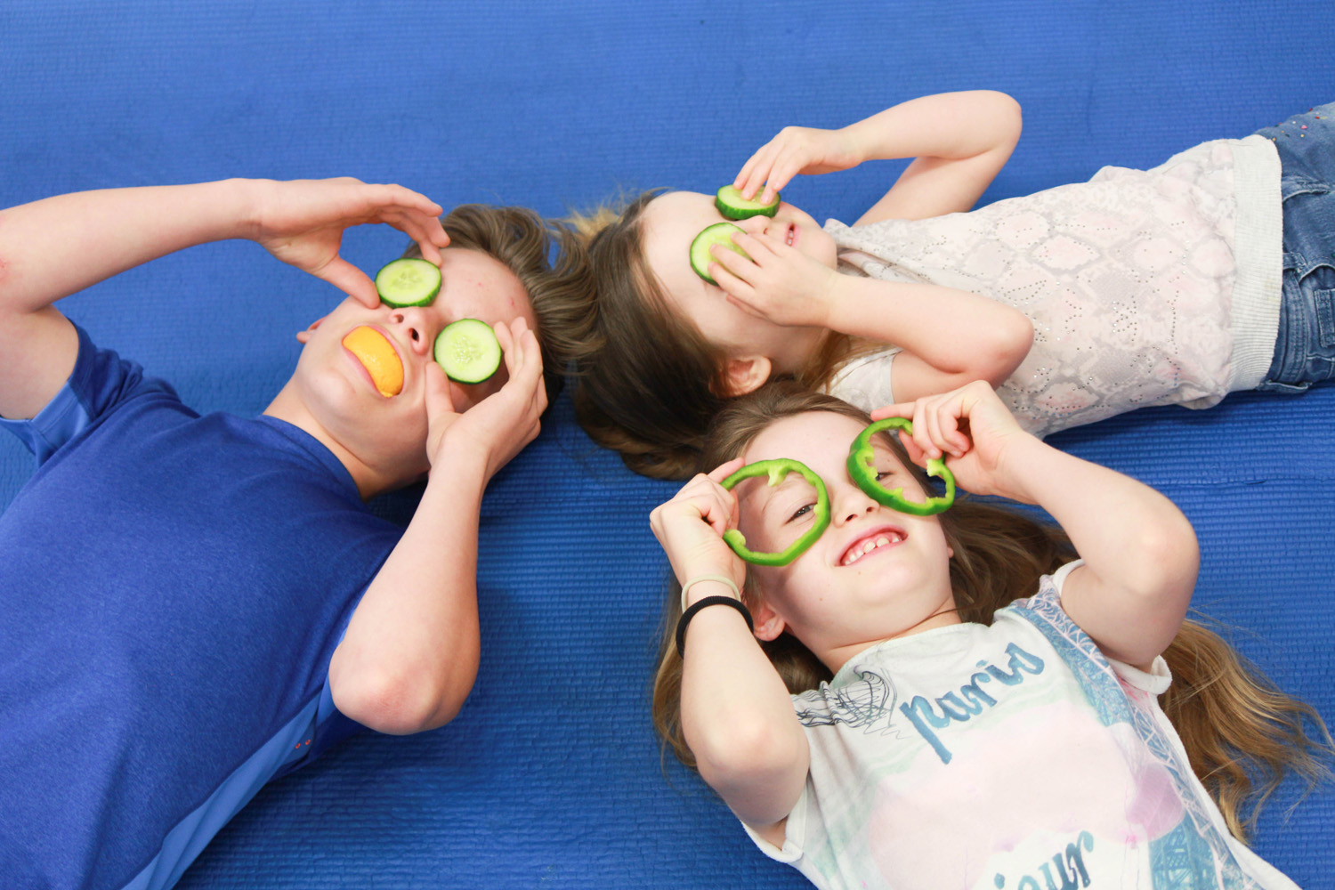 Cucumber over eyes.