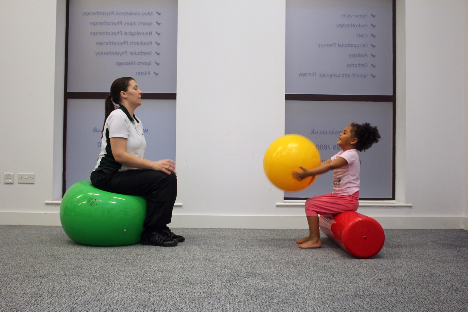 Medicine ball and roller clinical session.